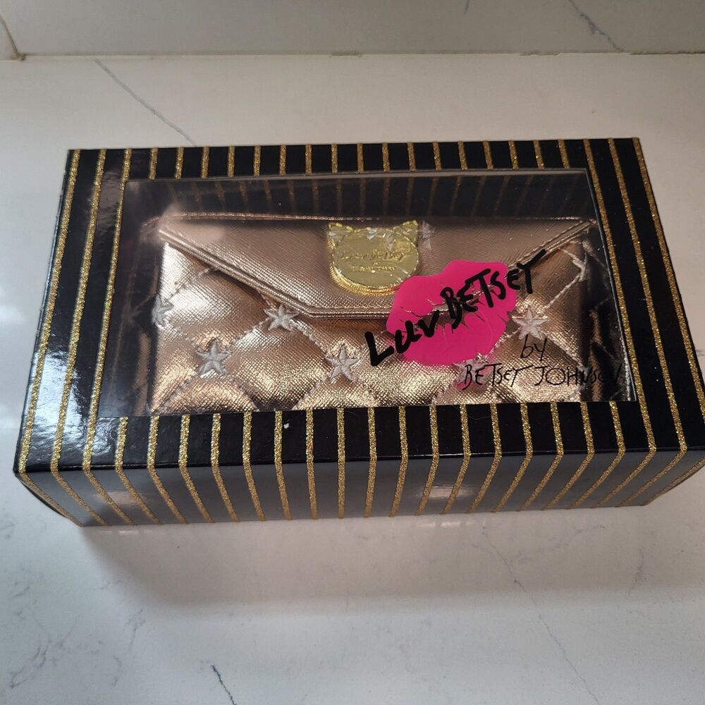 Betsey Johnson Gold Quilted Star Wallet